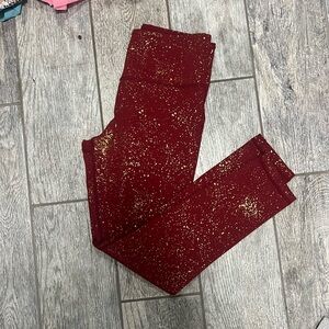 ZYIA Red Stay Gold Light n Tight 7/8 Leggings